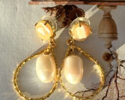 barok parel agaat hanger verguld